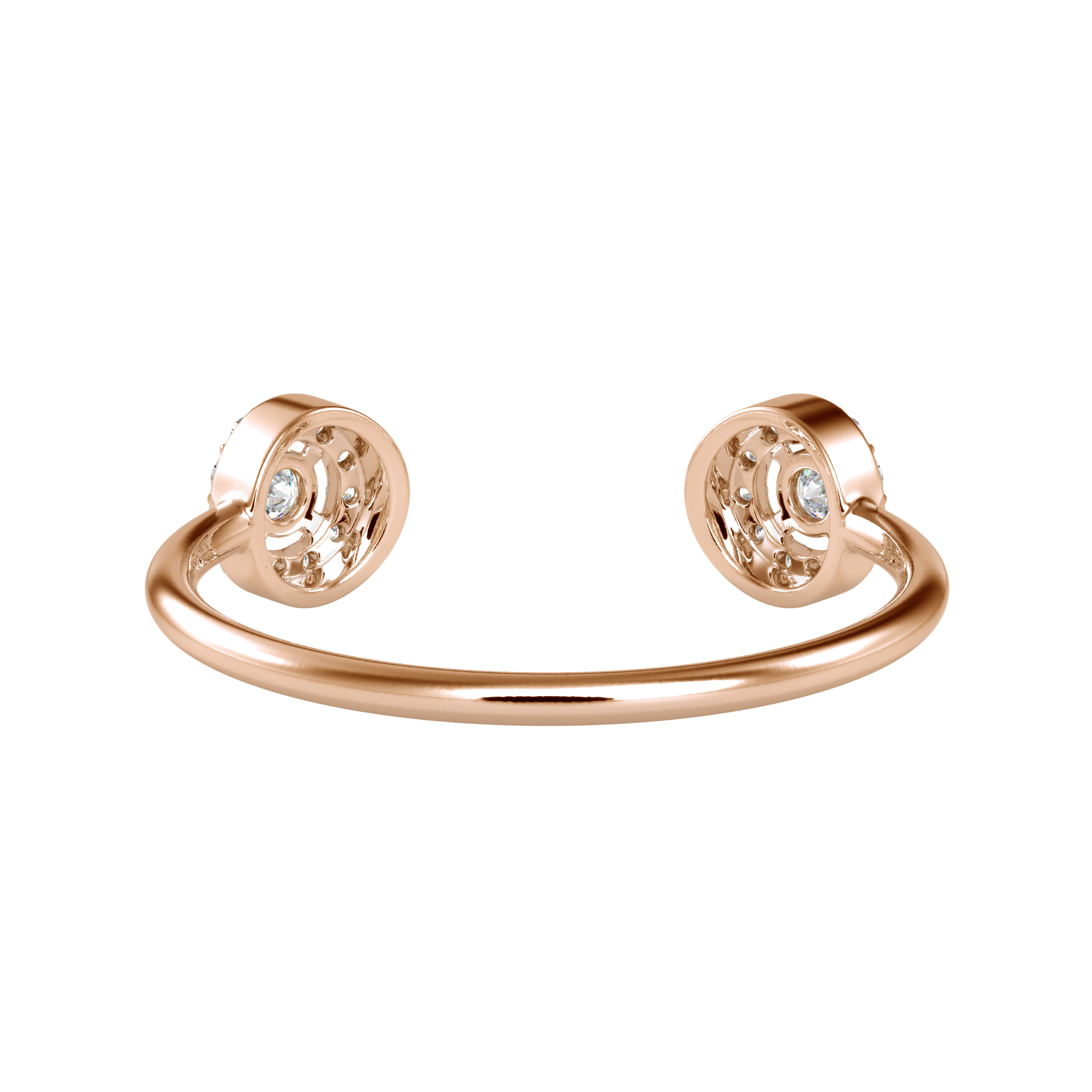 Купить классическое кольцо с двумя кластерами бриллиантов | Eva-Gems
